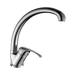 Смеситель для кухни с поворотным изливом, высота излива 20 см, длина 20 см, латунь/хром, A35-25