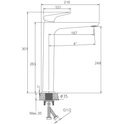 Смеситель для раковины хром HB11726