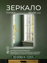 Зеркало Турин 60х95 подсв./антизапот., TRN60X95