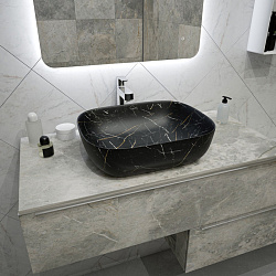 Corpa Nera Viotti/Виотти  50 раковина накладная, artceramic, черный мрамор