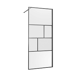 Душевая перегородка Walk-In VSW-1HC800CFGM, 800*2000, вороненая сталь, стекло прозрачное/рифленое, ,