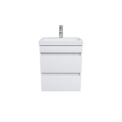 Тумба с умывальником подвесная, белая, 2 ящика, 50 см, Zodiac, IDDIS Подходит ум.3505000i28