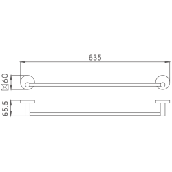 Держатель для полотенец 600 мм, хром HB9001