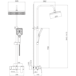 Душевая система, хром, HB24512