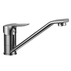 Смеситель для кухни с поворотным изливом, высота излива 12 см, длина 20 см, латунь/хром, RS29-21