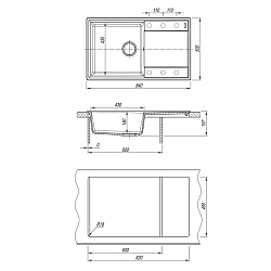 IMANDRA 840 Мойка кухонная из кварцгранита цвет: бежевый комплектация: крепеж, сливная арматура с пе