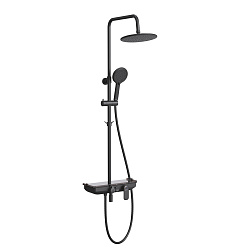 Душевая система с верхним душем с поворотным изливом, верхняя лейка Ø24 см, LM7012BL