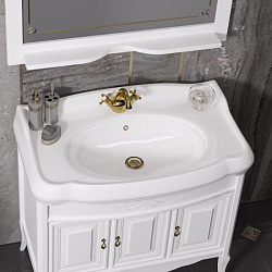 Тумба Opadiris Лоренцо 100, цвет белый матовый (под раковину Cerastyle Виктория 100)