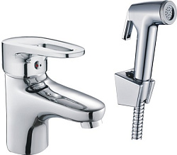 Смеситель для раковины с гигиенической лейкой, латунь, хром HB1268