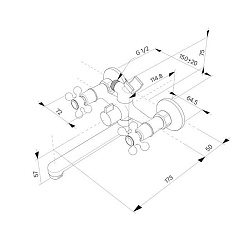 Смеситель для ванны, Duplex, Milardo, DUPSB02M02