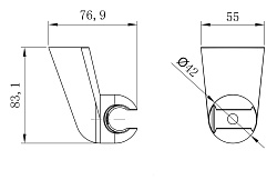 Крепление для душевой лейки, настенное поворотное, пластик/хром LM8080C