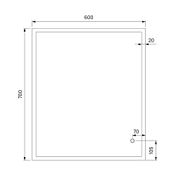 ВЫВОД Зеркало 60 см, Brick, IDDIS, BRI6000i98