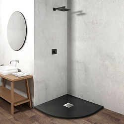 Поддон для душа из искусственного камня  VST-4SQ1010A, 1000*1000*25, антрацит, , шт