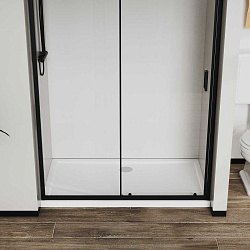 Душевая дверь City VDS-5CT110CLB, 1100, черный, стекло прозрачное, , шт