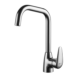 Смеситель для кухни с поворотным изливом, высота излива 23 см, длина 19 см, латунь/хром