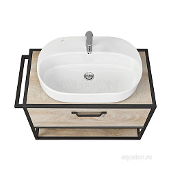 Тумба под умывальник Лофт Фабрик 80 Дуб Эндгрейн (Фабиа 80, Одри, VICTORIA-N 80)