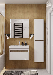 Шкаф навесной Марти Белый/Дуб Эндгрейн