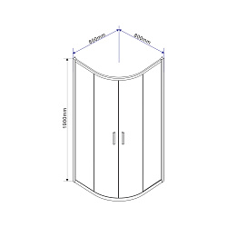 Душевой уголок Garda VSQ-1G800CL, 800*800, хром, стекло прозрачное , , шт