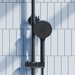 Душевая система со смесителем Pragma Teiden, матовый черный, TDN3.BFSS.014