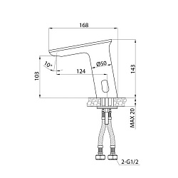 Смеситель для умывальника, сенсорный, Pulse, IDDIS, PULSBS2i86