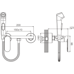 Смеситель с гигиенической лейкой Белый B55645-8