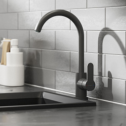 Смеситель для кухни Pragma Melpul, матовый черный, MEL7.B1JU.002