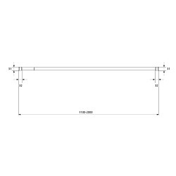 ВЫВОД Карниз для ванной комнаты, 110-200 см, голубой, Easy, Milardo, 011A200M14