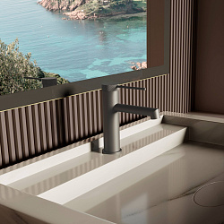 Смеситель для раковины Rim VBF-2RM1GM однорычажный, вороненая сталь, , шт