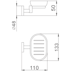 Мыльница стеклянная, хром HB1702