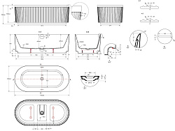 Ванна акриловая Vincea VBT-709-1700, 1700*800*585, цвет белый, щелевой перелив, слив белый, , шт
