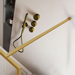 Душевая перегородка Walk-In VSW-1HP900FLBG, 900*2000, брашированное золото, стекло рифленое, , шт