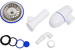 B432VP СИФОН ДЛЯ МОЙКИ С ВЫПУСКОМ 3 1/2 на Ø40  С ОТВОДОМ ДЛЯ СТИРАЛЬНОЙ МАШИНЫ БЕЗ ПЕРЕЛИВА 