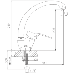 Смеситель для кухни, латунь, хром HB4163