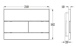 Кнопка смыва Vincea VFP-203CH, цвет хром, , шт