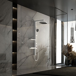 Душевая стойка Inspire VSFS-3I11W с изливом, 30см верх душ, белый, , шт