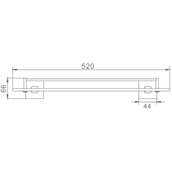 Полка стеклянная 1- ярус, хром HB8607