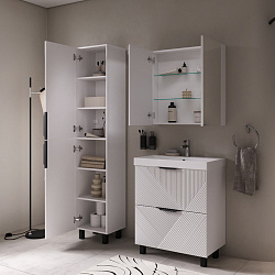 Пенал напольный Geometry 40 белый