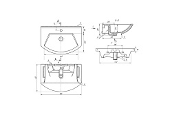 ECO Умывальник Альфа 550 для мебели ECO 195452