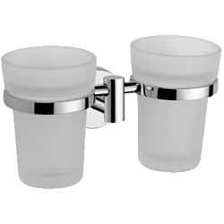 Держатель стакана , двойной, матовое стекло, хром HB1708