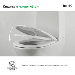 Универсальное сиденье для унитаза, 001, дюропласт, Soft Close, Easy Fix, IDDIS, 001DPSEi31