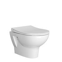 Zentrum Безободковый подвесной унитаз + тонкое дюропластовое сиденье микролифт