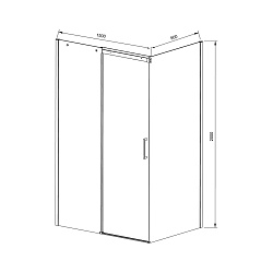 Душевой уголок Dice VSR-4D9015CLB, 1500*900, черный, стекло прозрачное, , шт