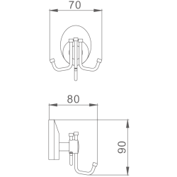 Крючок тройной, хром HB1605-3