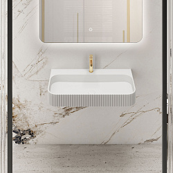 Раковина из искусственного камня Vincea VWB-6SG90MW, 900*460*120, подвесная, цвет белый матовый, , ш