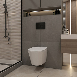 Corpa Nera Bonini/Бонини  клавиша смыва, двойной смыв, черный матовый