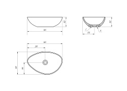 Раковина на столешницу MODUO 55 LEAF 0 отв.