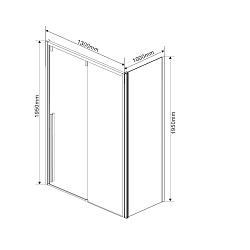 Душевой уголок Lugano VSR-1L1013CLGM-1 1300*1000, вороненая сталь, стекло прозрачное, , шт