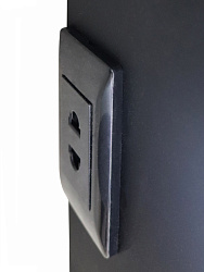 Зеркало-шкаф TORNEO, d700 черный с подсветкой