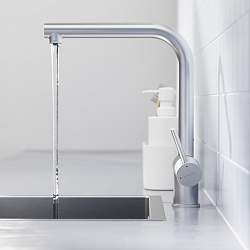 Смеситель для кухни с каналом для фильтрованной воды Pragma Esdel, матовый хром, ESD7.M2LF.029