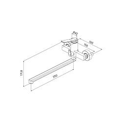 Смеситель для ванны с длинным изливом, глянцевый хром, Parker, IDDIS, PARSB02i10WA